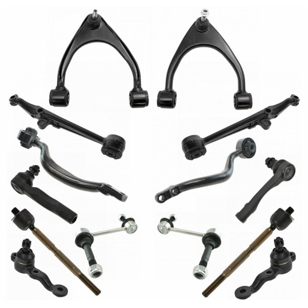 Steering Suspension Kit Upper Lower Control Arm Ball Joints Links Tie Rods