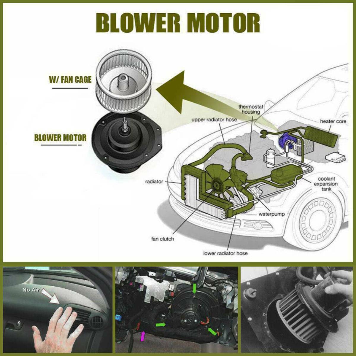 AC Blower Motor 2Pins For Acura EL Honda CR-V Honda Civic Honda Element