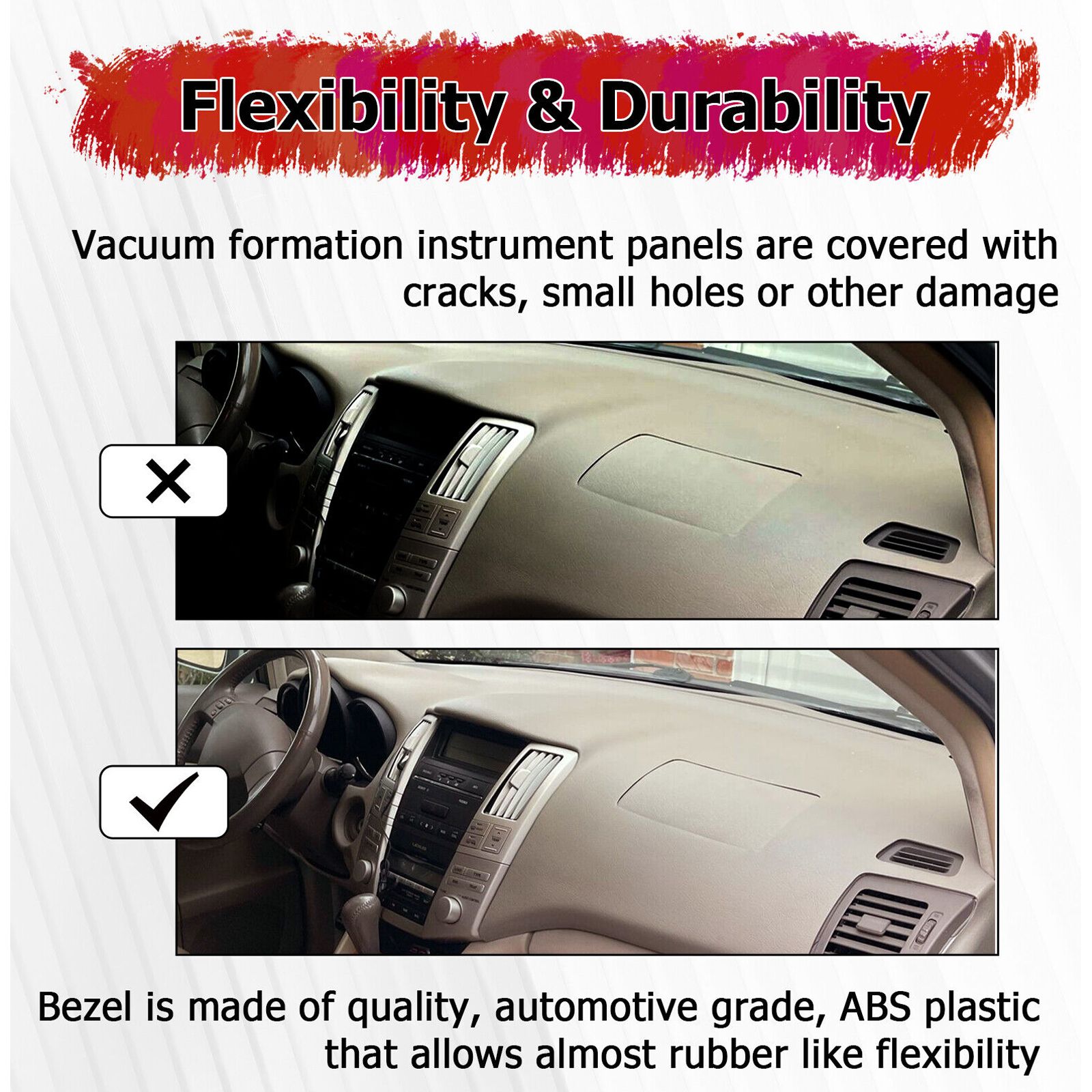 For Lexus 2004-2006 RX330 Base Beige Molded Dash Cover Dashboard Overlay Cap