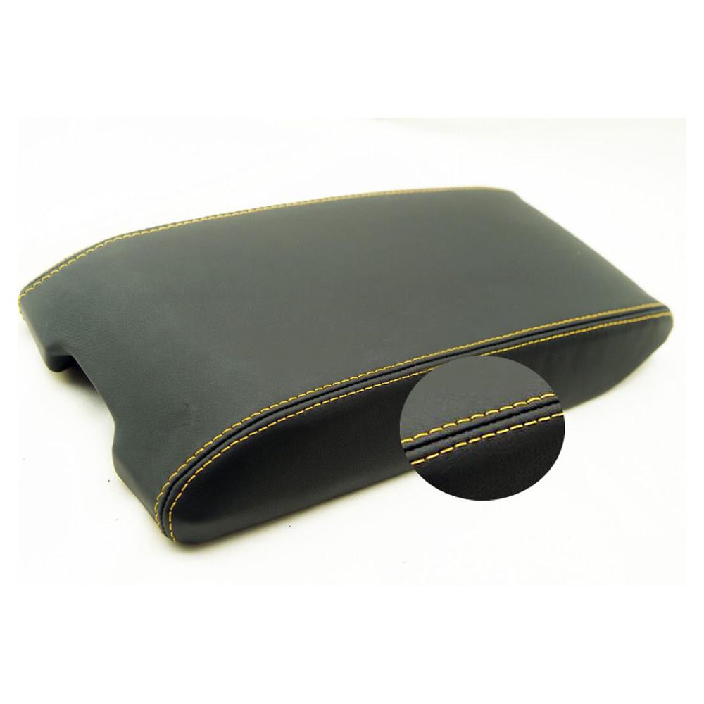 Console Armrest PVC Leather Cover For Chrysler 300 05-07 Yellow Stitch