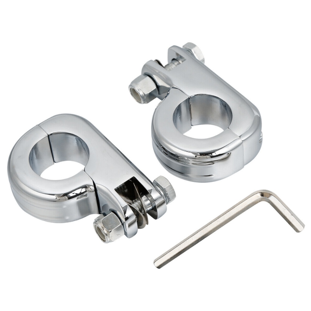 2 Sets Of - 1.25" Highway Foot Peg Mounting Kits For Harley Suzuki Kawasaki Engine