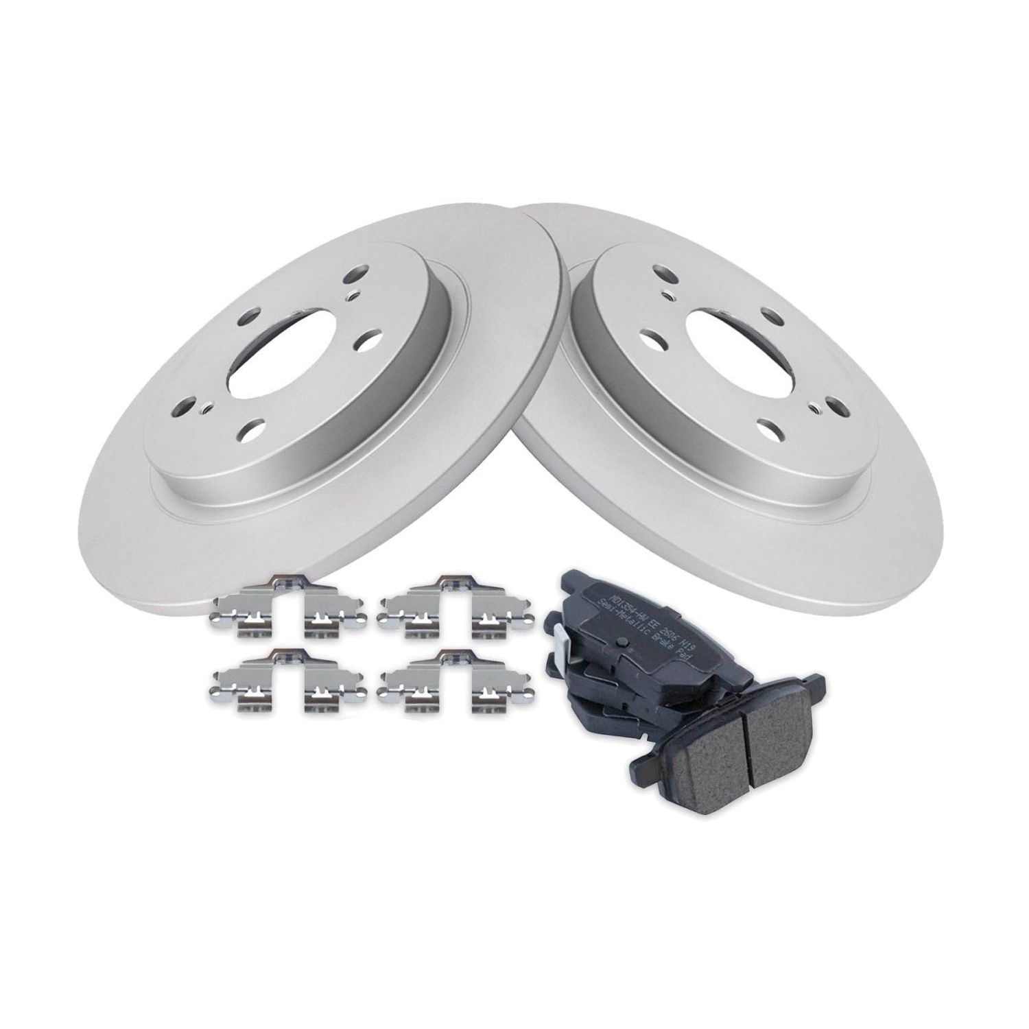For 08-15 Scion XB Base Rear Metallic Disc Brake Pad Set & 2 Coated Rotor Kit
