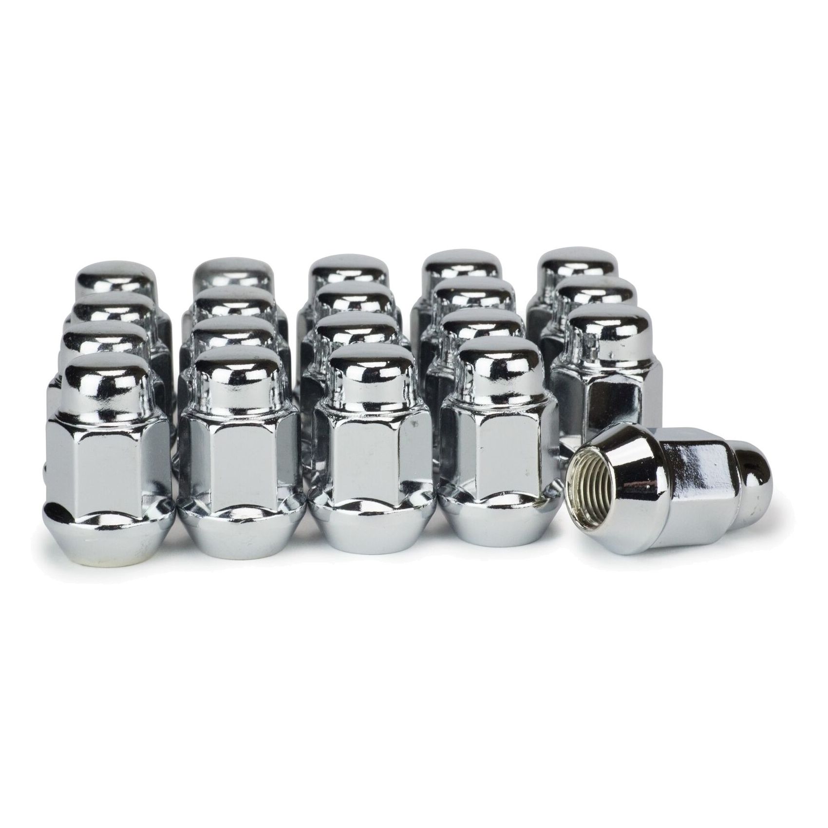 20 Bulge Acorn Wheels Rims Lug Nuts 12x1.5 Closed End Chrome 19mm Hex
