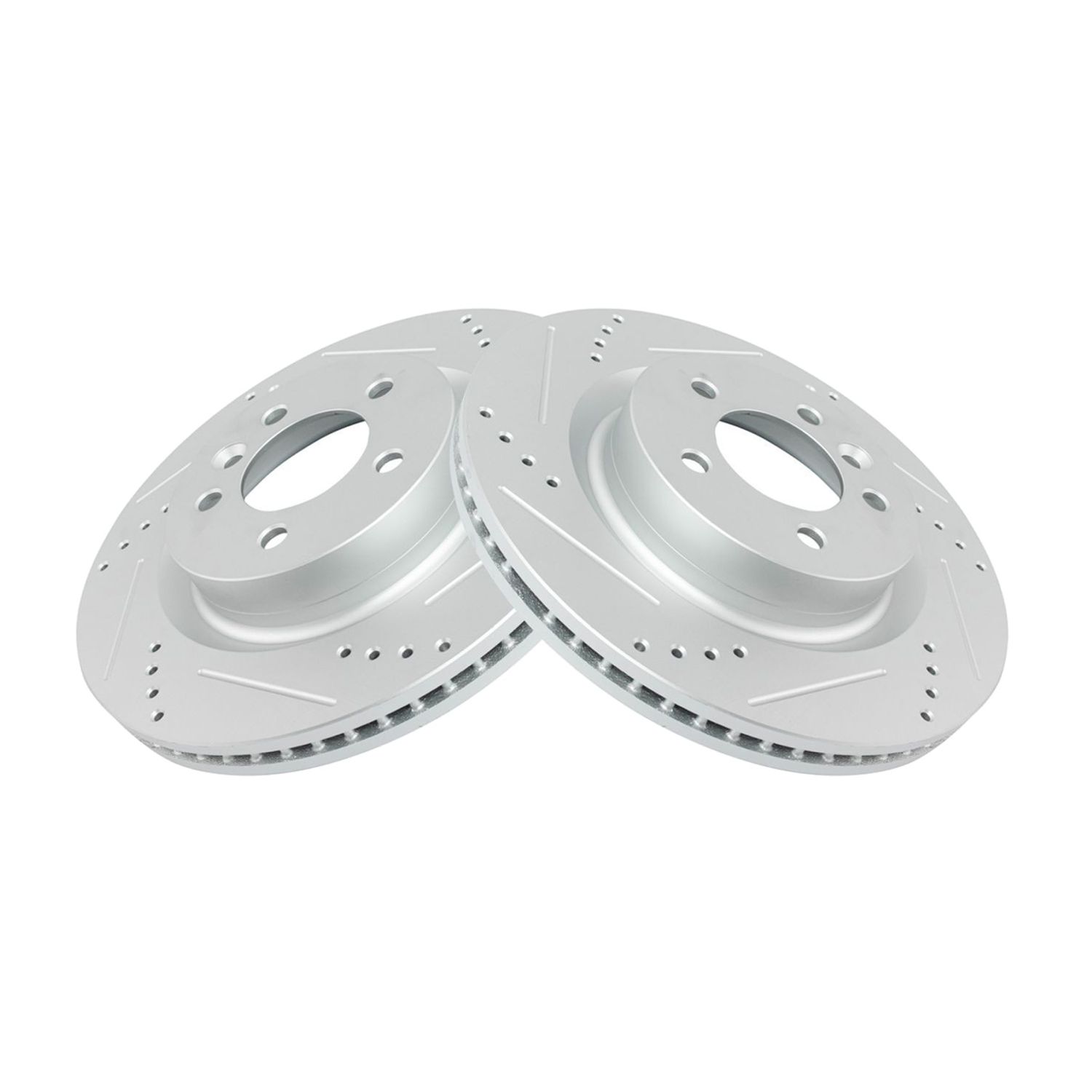 Brake Rotor Drilled & Slotted Coated Front Pair For 05-09 LR3 Sport Utility SUV