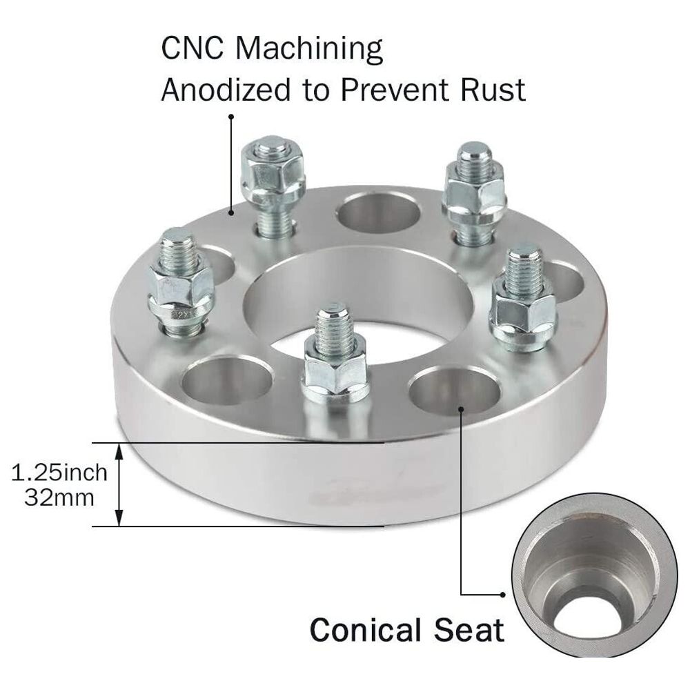 5x5.5 To 5x4.75 Wheel Adapters 1.25" Put 5x120.7 Rims On 5x139.7 Hubs 1/2x20 4pc