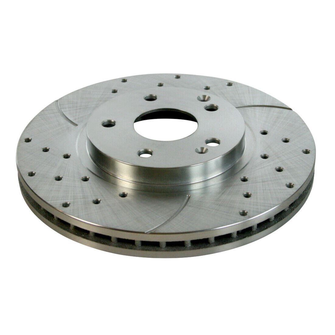 For 99-05 CLK320 Convertible Front Drilled Slotted Brake Rotors Silver Pair 2