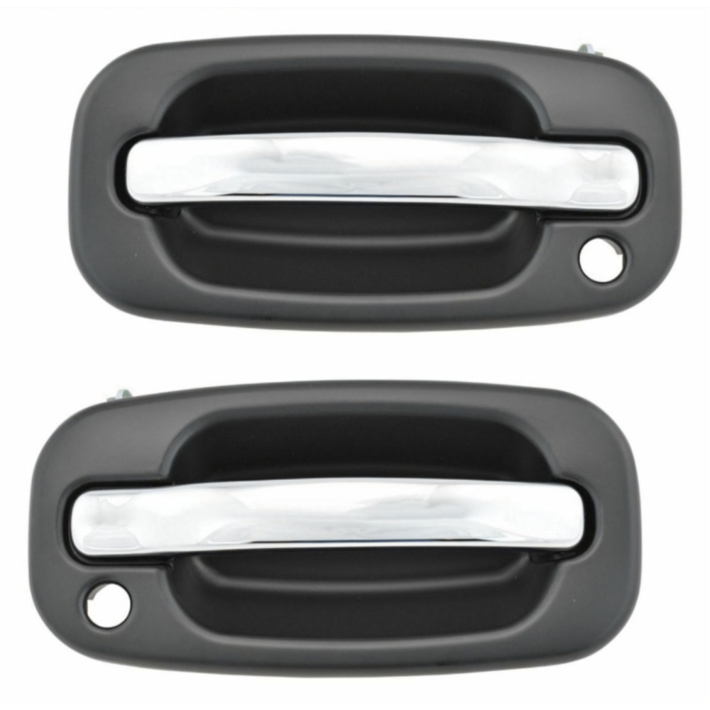 Chrome Black Exterior Door Handle Front Set For Cadillac Chevrolet GMC Truck