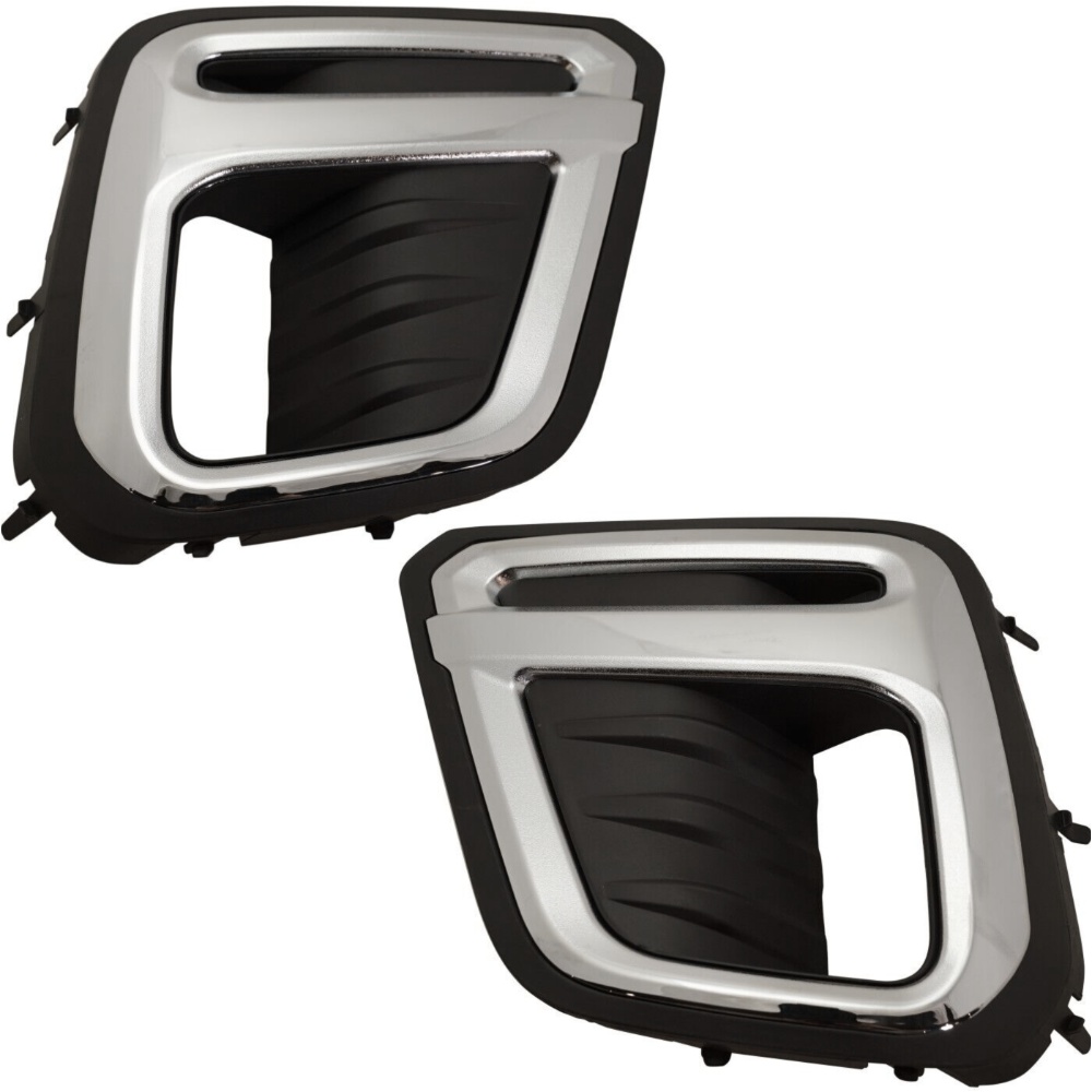 Set Of 2 Fog Light Trims Driving Lamp Front Driver & Passenger Side Pair