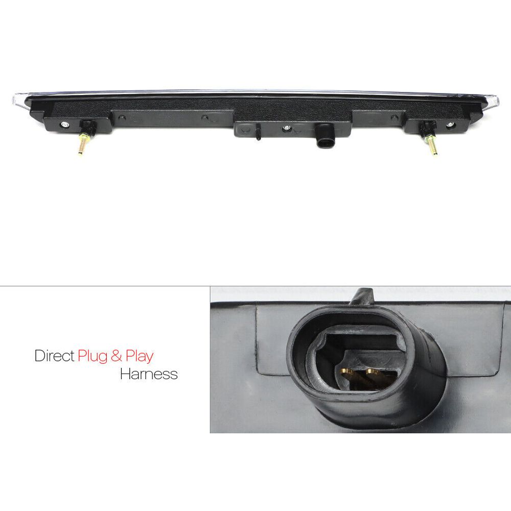 Fits 2007-2014 Suburban/Yukon [Black/Clear] LED Third 3rd Brake Light Tail Lamp