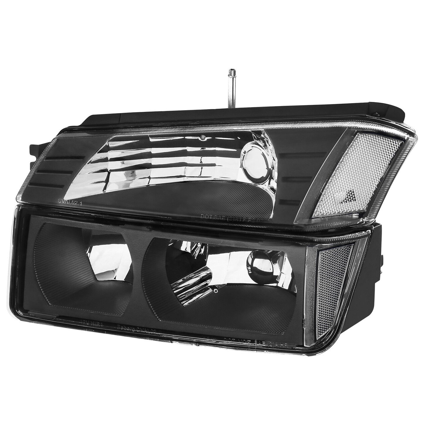 For 2002-2006 Chevy Avalanche 1500 2500 W/Body Cladding Black Headlights LH &