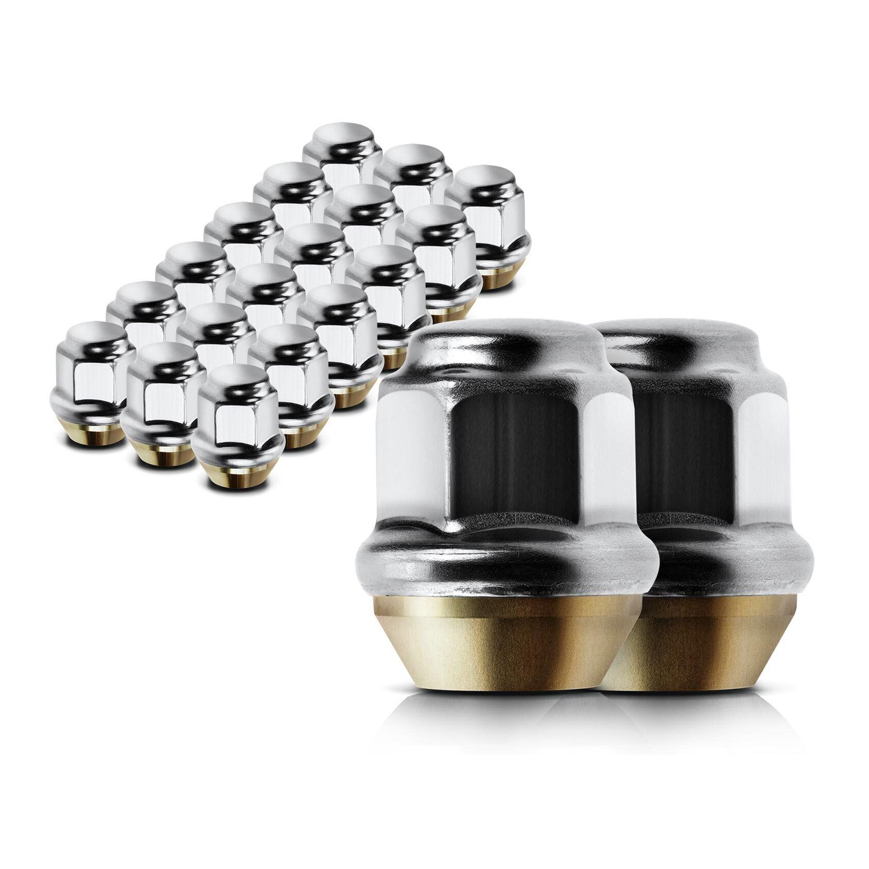 80 PCS - M12-1.50 Front & Rear Dometop Wheel Lug Nut For Ram C/V Dodge Ford Acura BMW