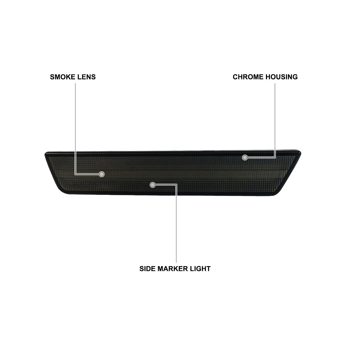 Smoke Side Marker Lights Front&Rear 4 Pieces