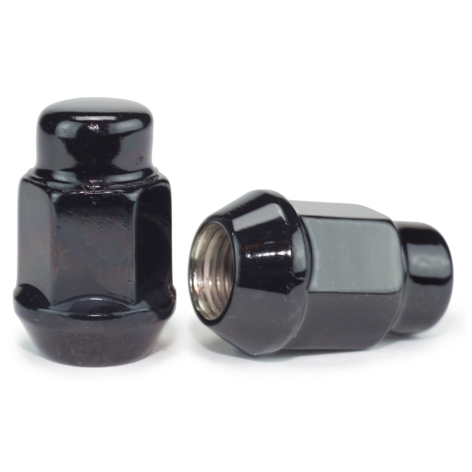 20 Black Bulge Acorn Lugs 1/2-20 Wheel Lug Nuts 3/4" Hex