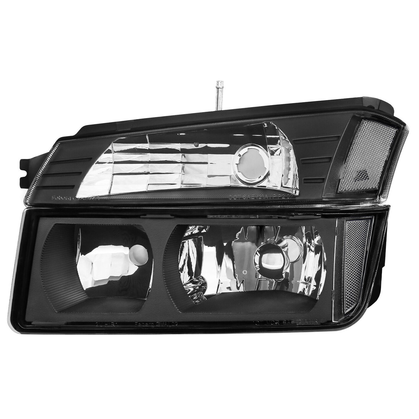For 2002-2006 Chevy Avalanche 1500 2500 W/Body Cladding Black Headlights LH &