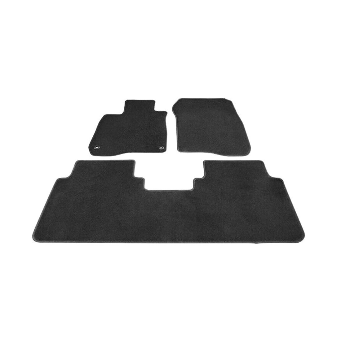 For 20-22 Honda CR-V Hybrid EX 3pcs Nylon Floor Mats Carpet Front & Rear-Black