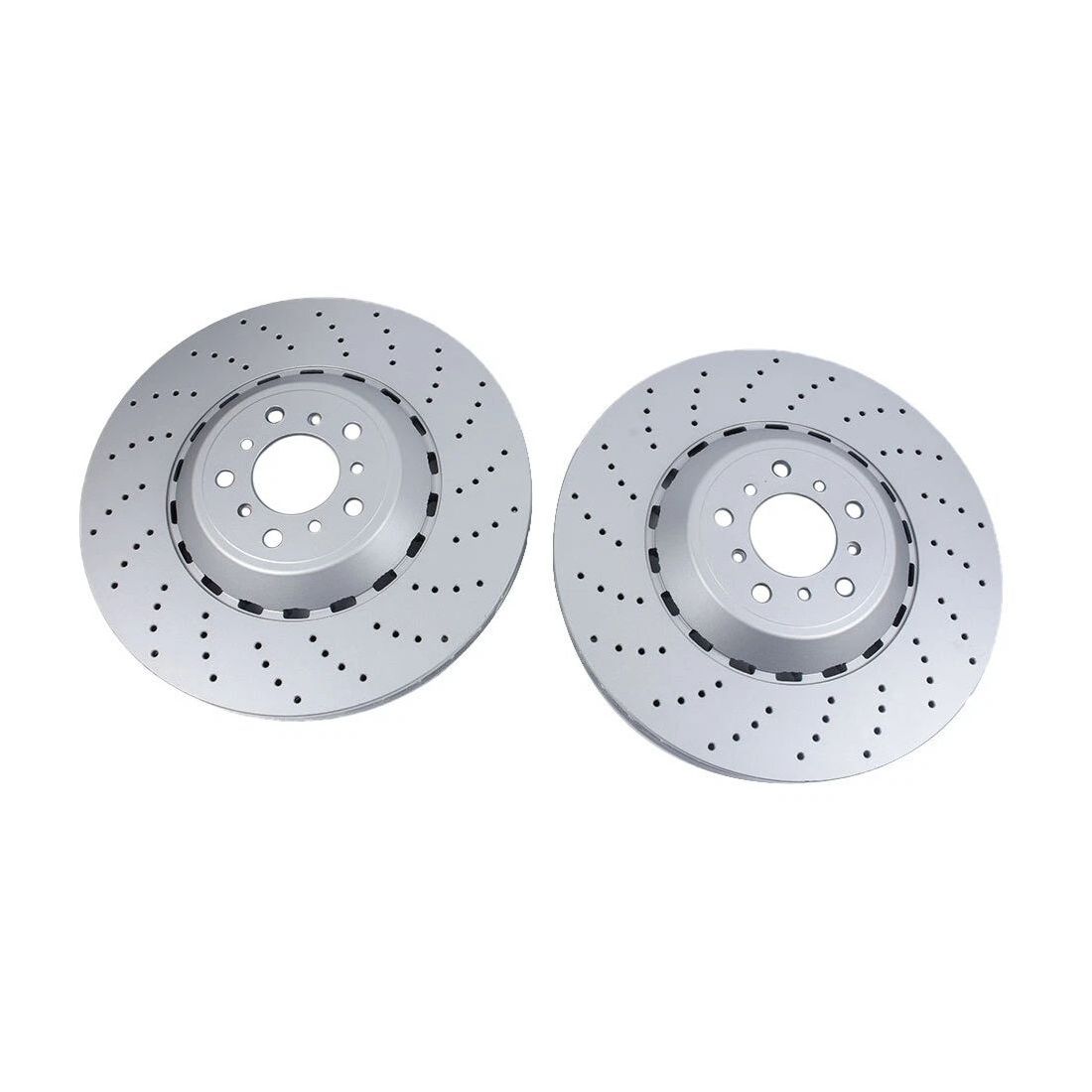 Set Of 2 Front Vented & Drilled Disc Brake Rotors For BMW F10 F12 F13 M5 M6