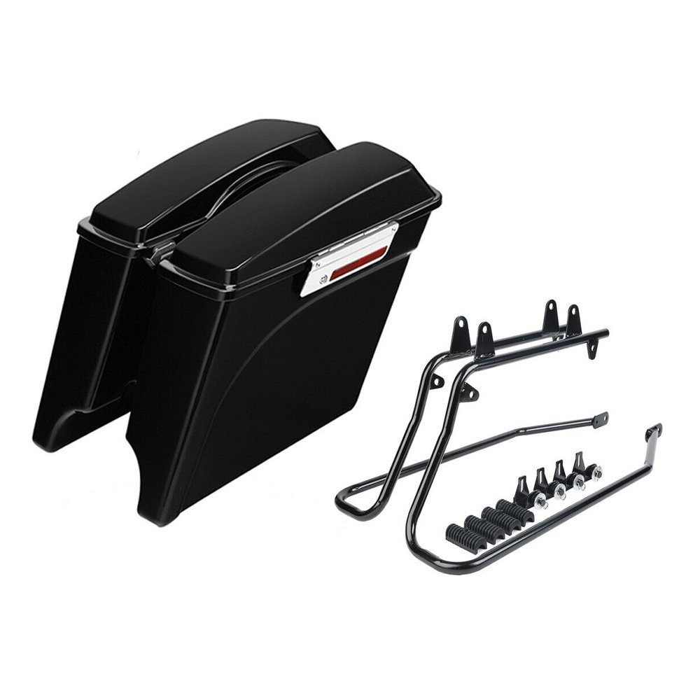 Complete Hard Saddlebags Saddle Bags W For Harley-Davidson Conversion Brackets