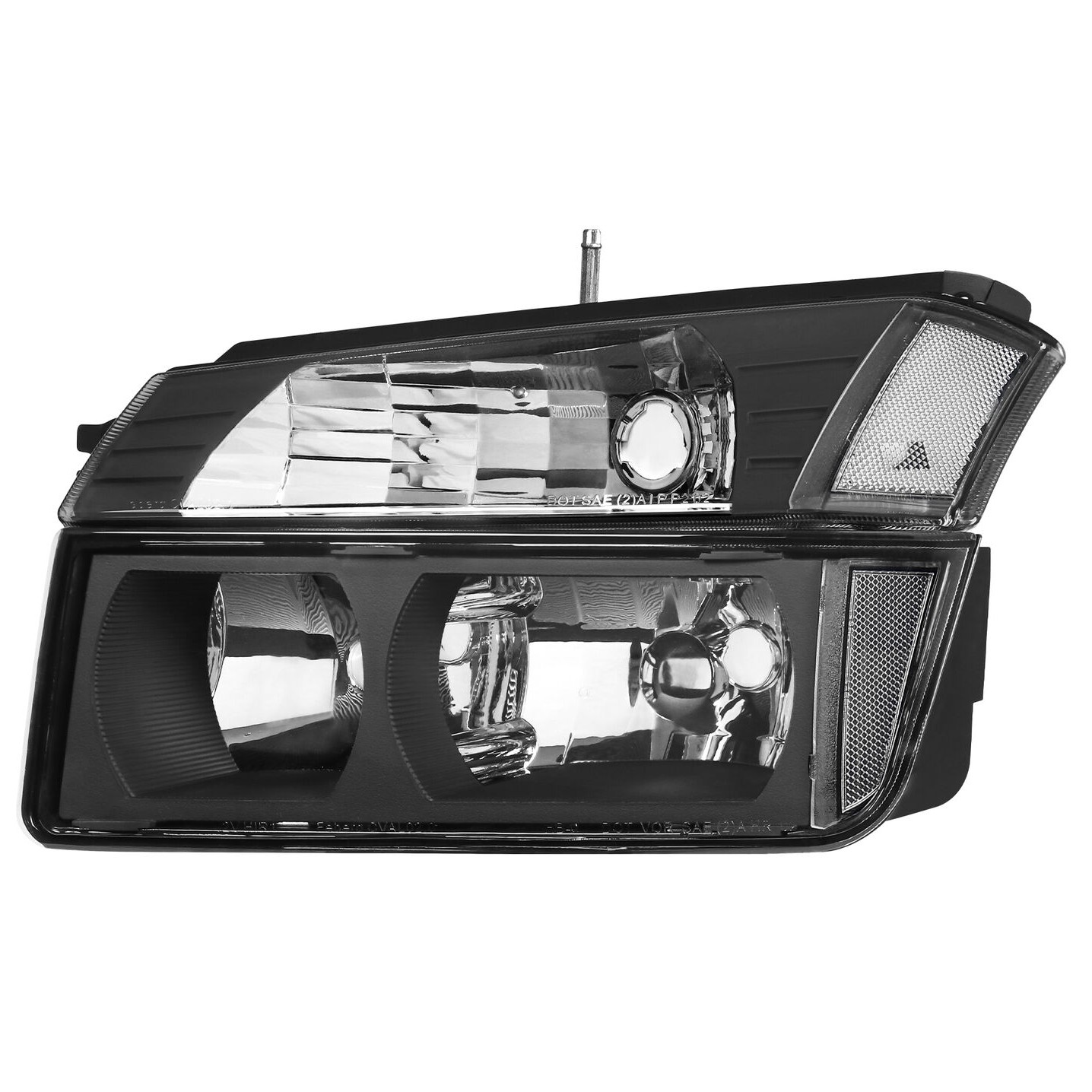 For 2002-2006 Chevy Avalanche 1500 2500 W/Body Cladding Black Headlights LH &