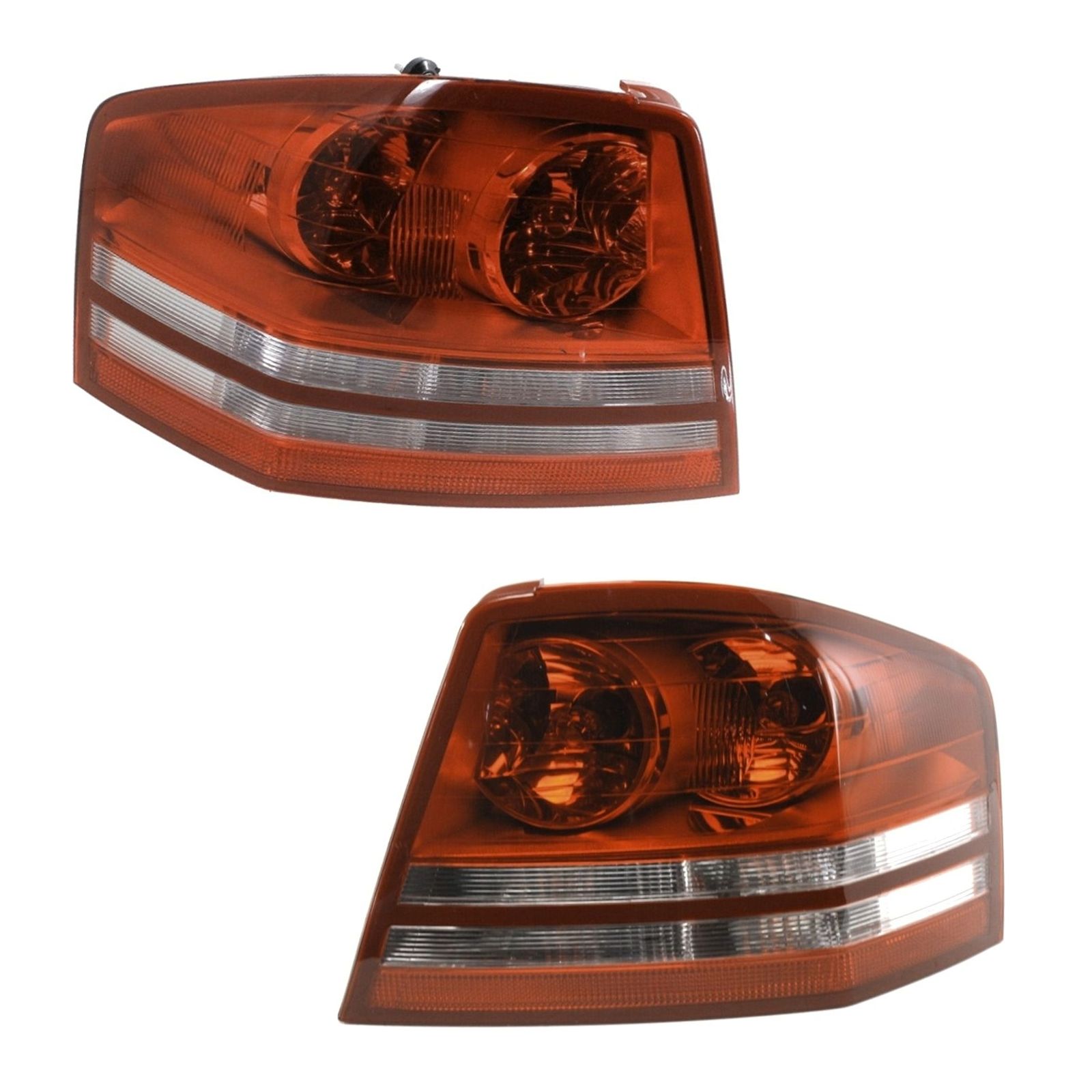 Halogen Tail Light Set For 08-10 Dodge Avenger Clear/Red Lens W/ Bulbs 2Pcs