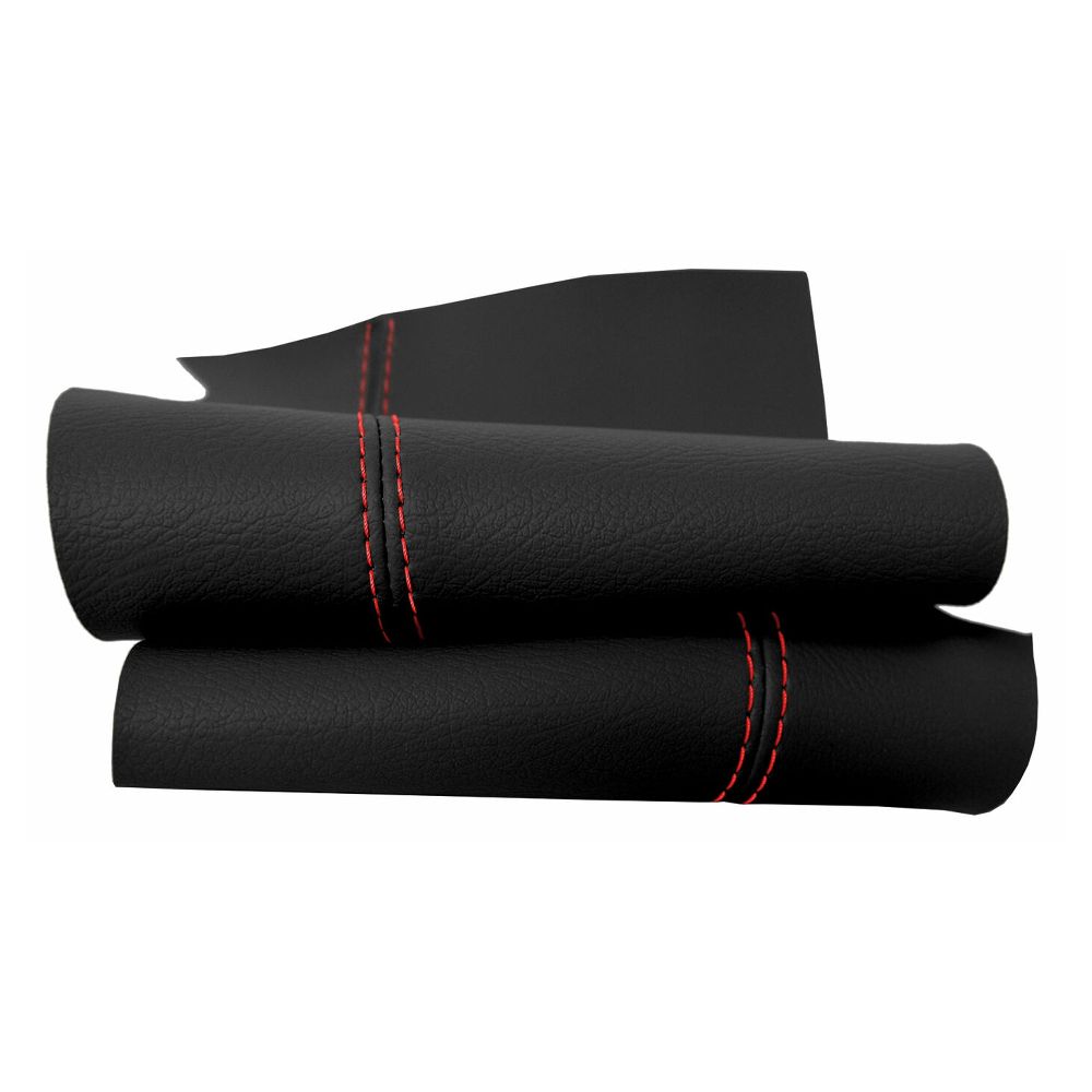 Center Console Lid Armrest Cover Leather For Audi A8 2011-2017 Black Red Stitch