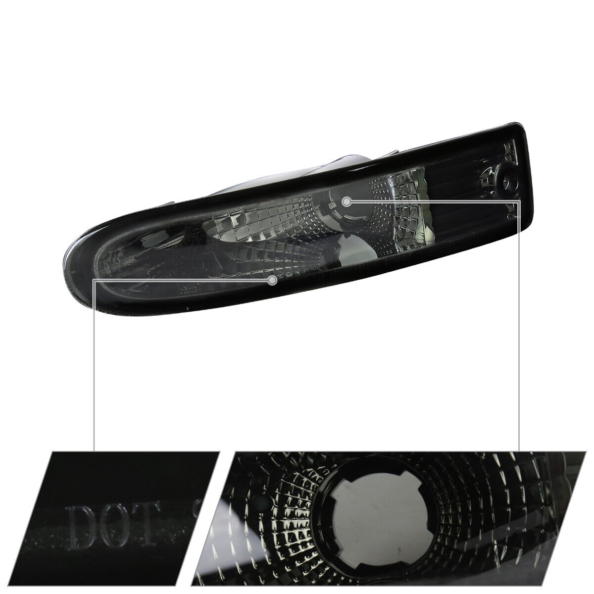Smoke Bumper Lights Front Turn Signal Lamps