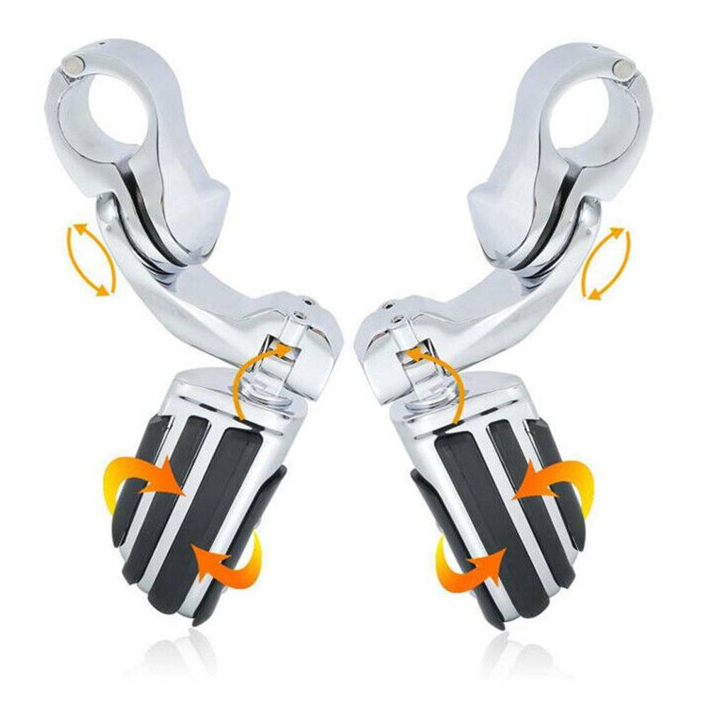 For 95-97 Bad Boy 32Mm 1.25" Chrome Short Angled Adjustable Highway Foot Pegs