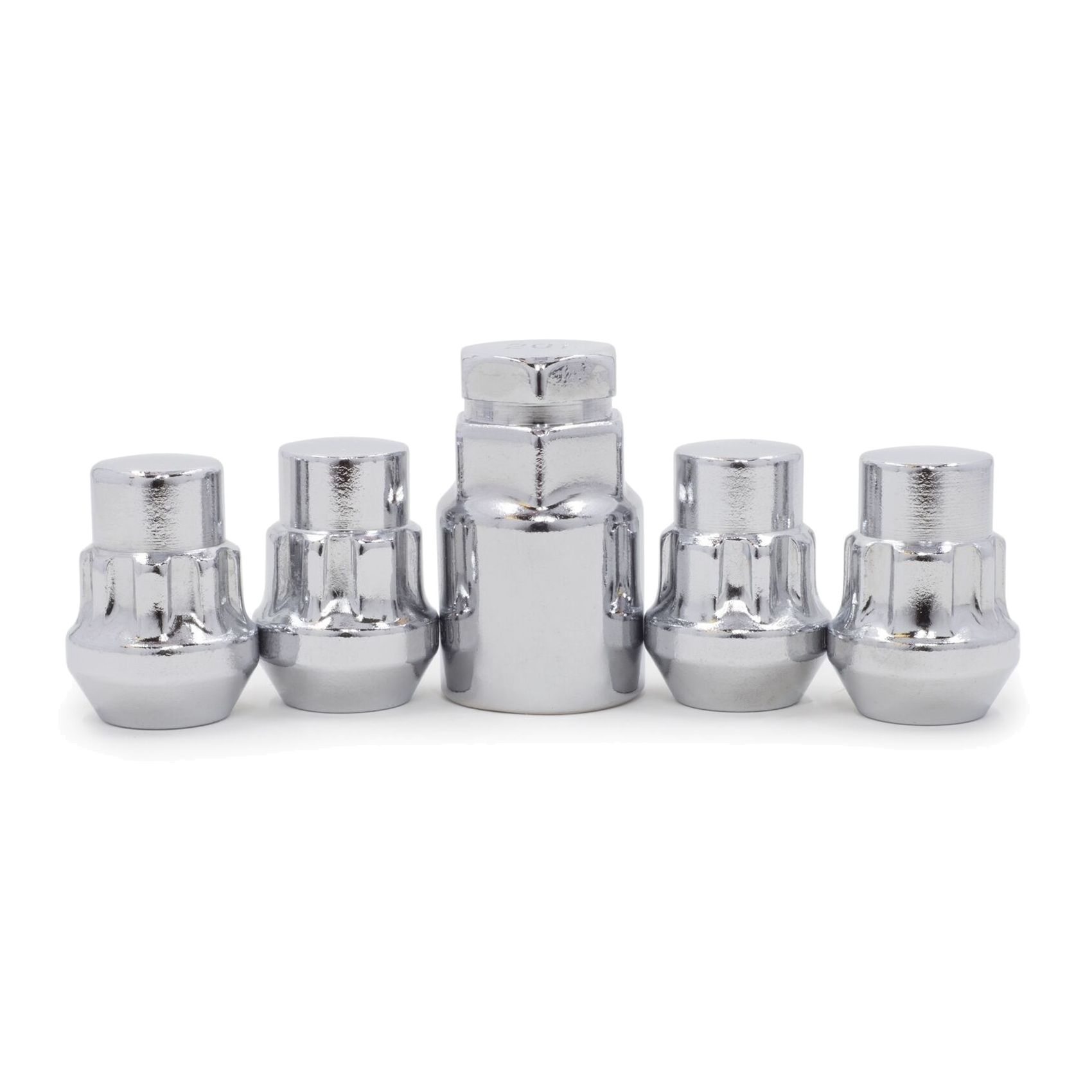 Lug Wheel Lock Nuts 7/16-20 Chrome Bulge Acorn Locking Chevrolet Buick Pontiac