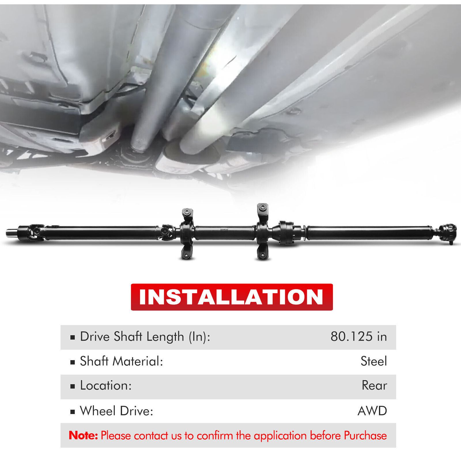 Rear Driveshaft Prop Shaft Assembly For Mitsubishi Outlander 2003-2006 2.4L AWD