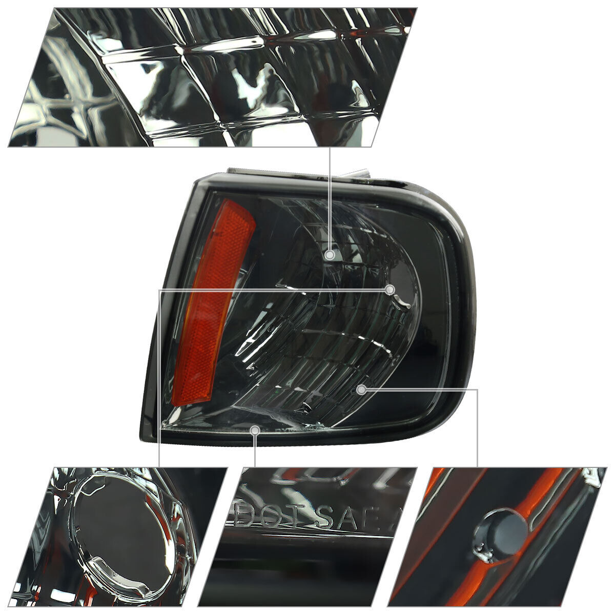 2 Sets Of - Smoke Corner Lights F150 Turn Signal Lamps L+R