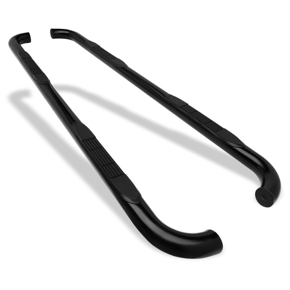 3" Black Side Step Rails For 06-10 H3 H3 Nerf Bars Running Board Steps