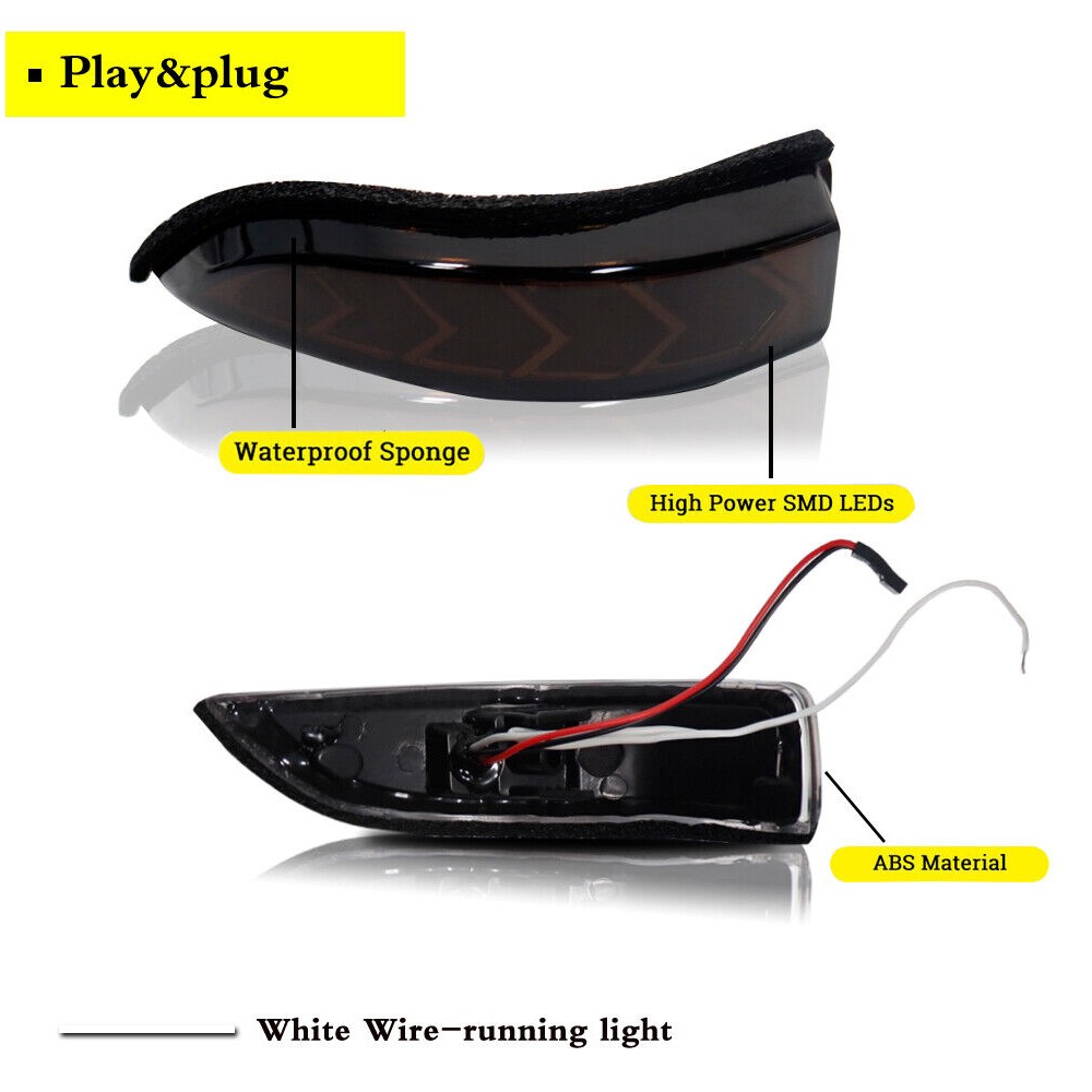 Smoked /Amber Side Mirror Sequential Signal Lights