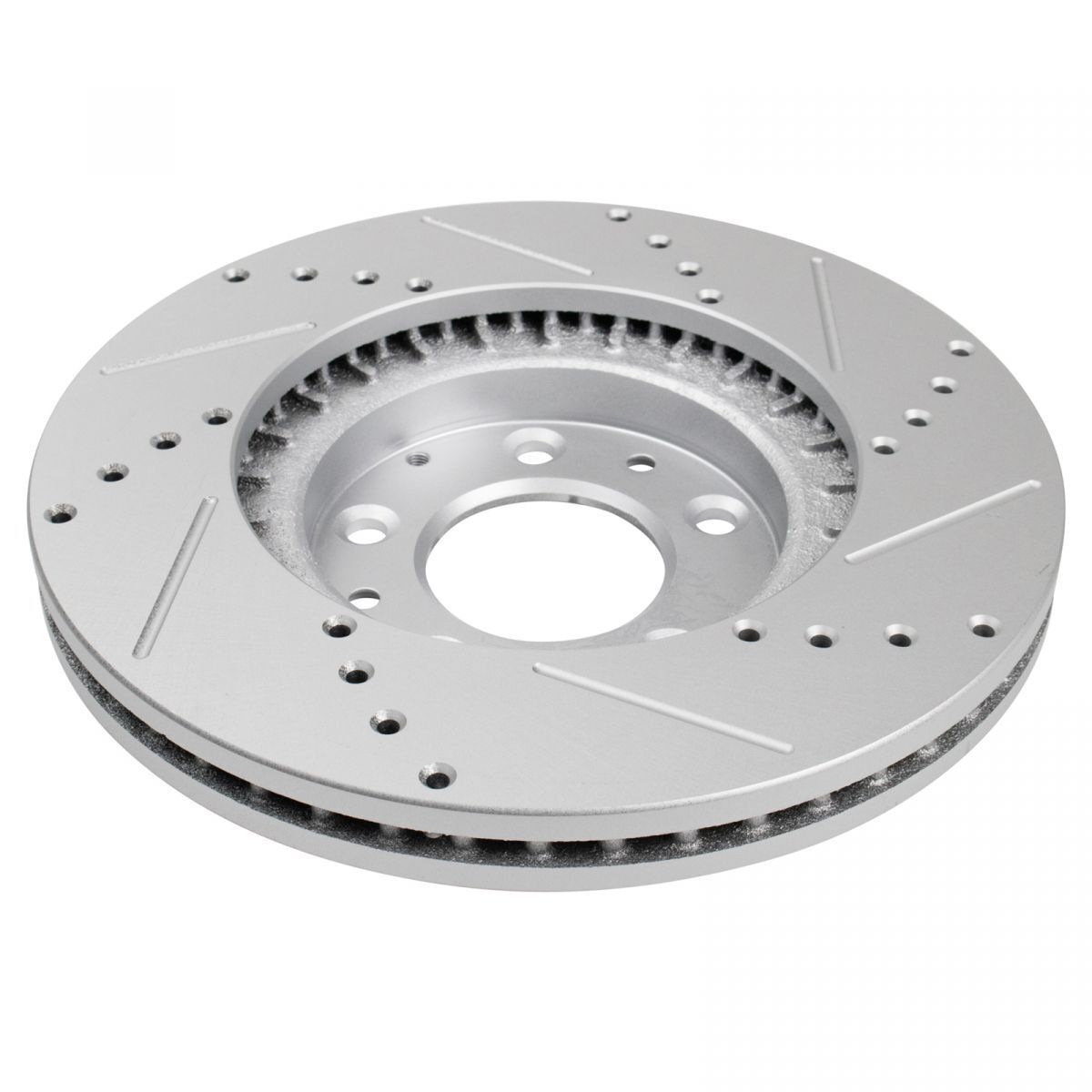 Performance Front Drilled Slotted Coated Brake Rotor Set For 2007-2012 CX-7