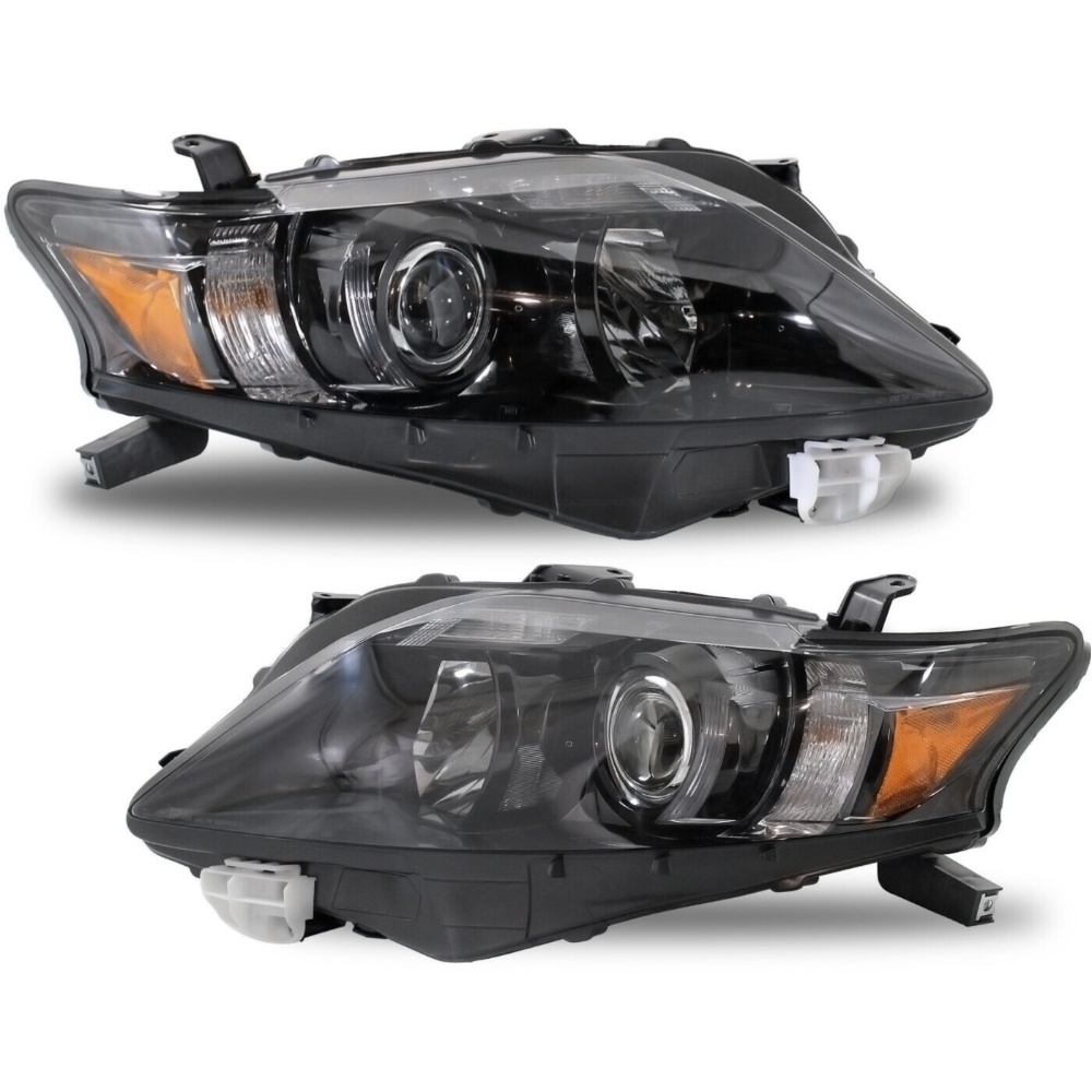 Headlight Set For 10-12 Lexus RX350 Left And Right Black Housing 2Pc