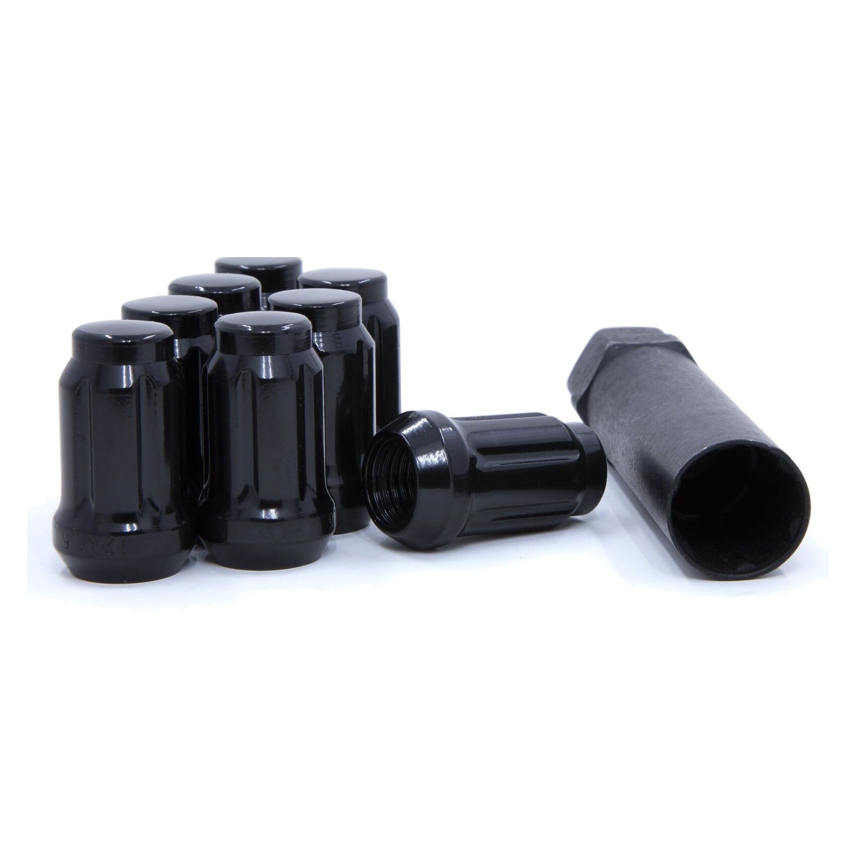 24 Lug Wheel Nuts Tuner Spline Drive Acorn Black For INFINITI Nissan 12x1.25