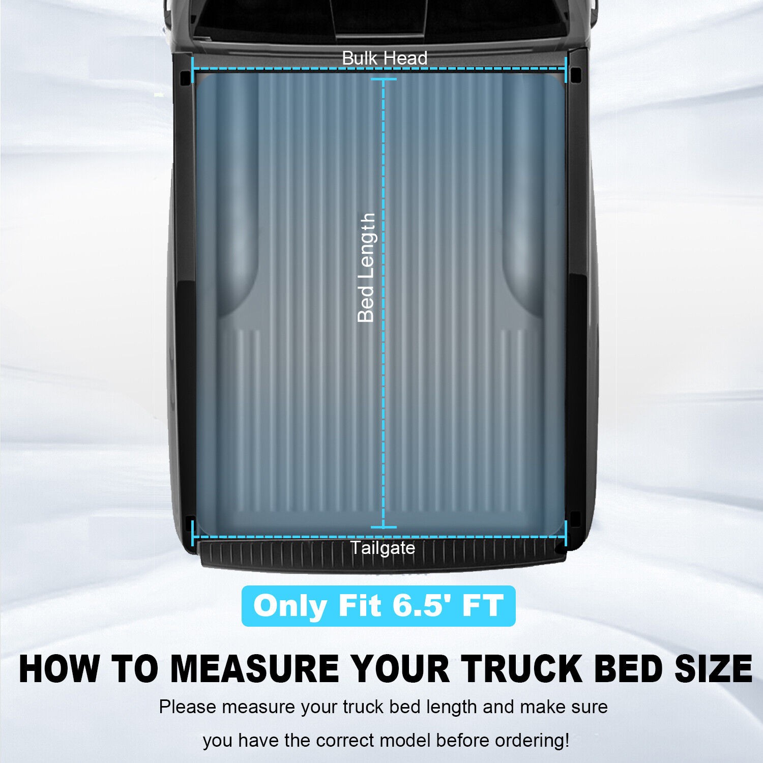 6.5FT 4-Fold Truck Bed Tonneau Cover Soft Upper For 2004-2015 Nissan TITAN 6.5'