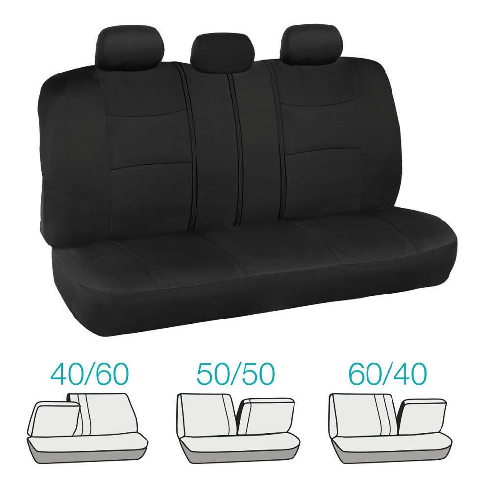 Car Seat Covers For 12-15 Nissan Versa 1.6 SL 2 Tone Color Black W/Split Bench