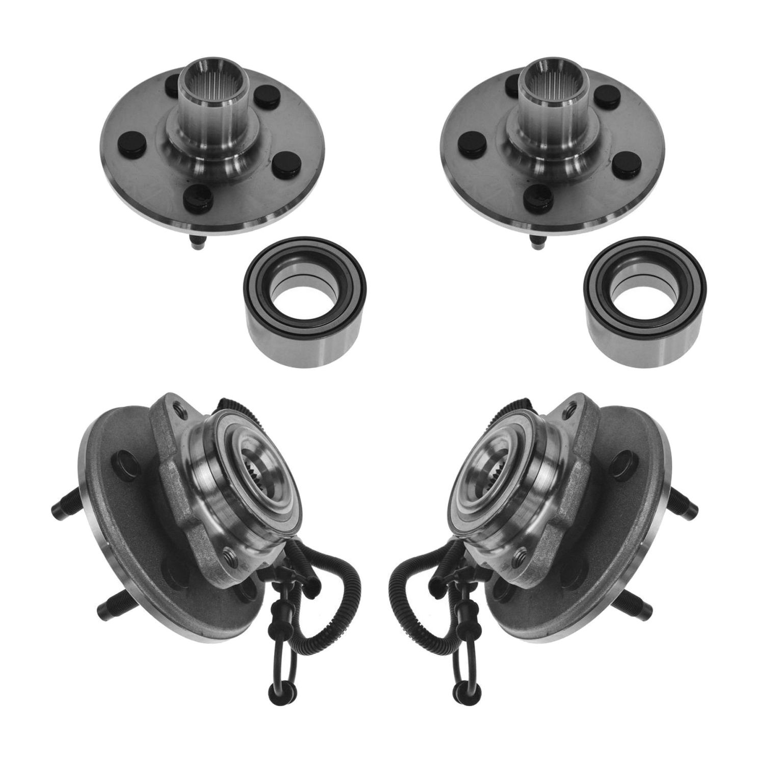 For 03-05 Lincoln Aviator Front & Rear Wheel Bearing & Hub Assembly Kit Set