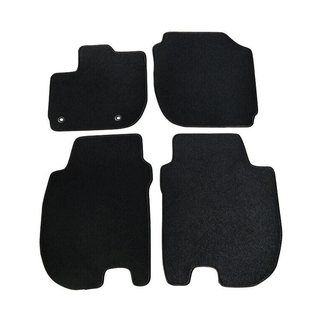 For 15-20 Honda Fit Hatchback Black Nylon Front Rear Floor Mats Carpet 4PCS