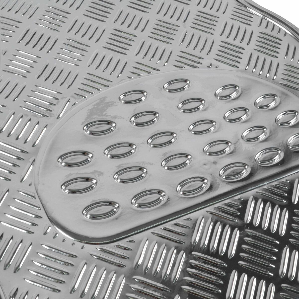Full Metal Design Car Floor Mats Heavy Duty Metallic 4pc Front Rear Set Silver