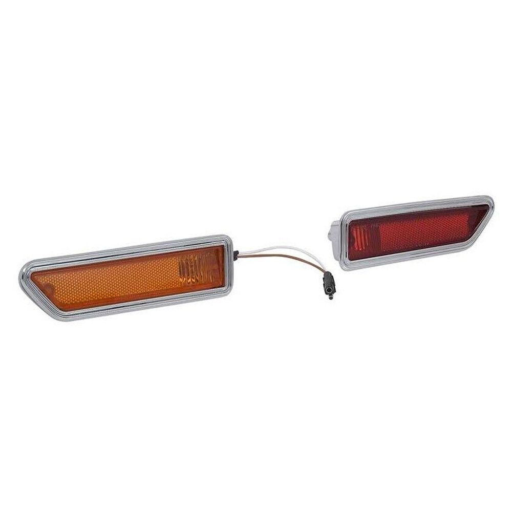 For 70-71 Dodge Challenger Base U/K 4-pc Side Marker Lamp Set Front And Rear