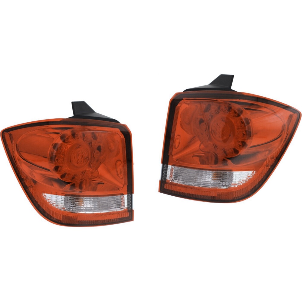 LED Tail Light Set For 2009-2020 Journey Outer Clear/Red W/ Bulbs 2Pcs