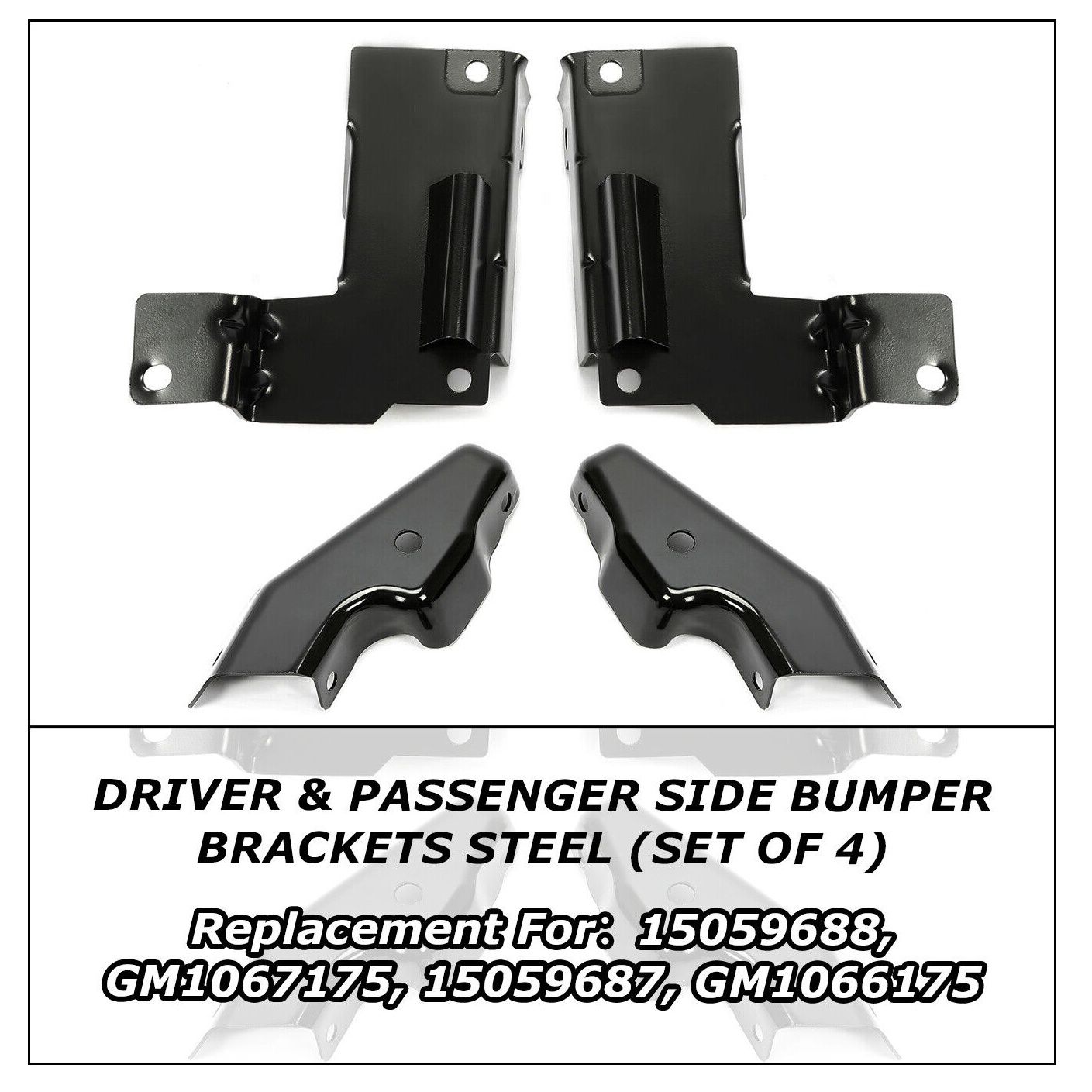 4PCS Front Steel Bumper Brackets Set For Chevy 03-06 Chevy Silverado 1500-3500