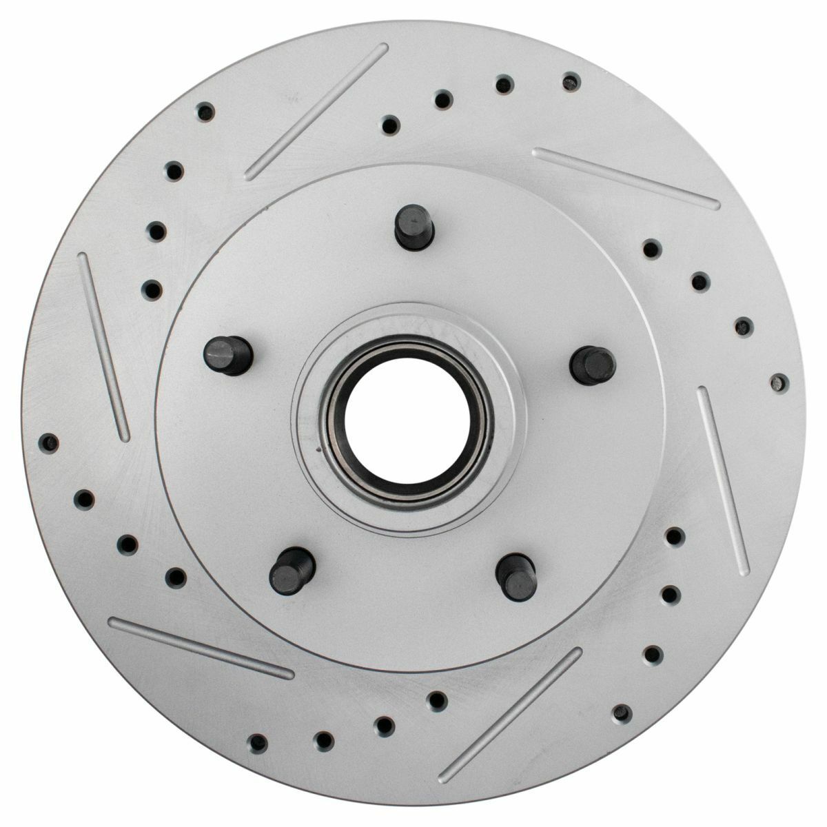 Front Performance Drilled Slotted & Coated Disc Brake Rotor Pair For GM