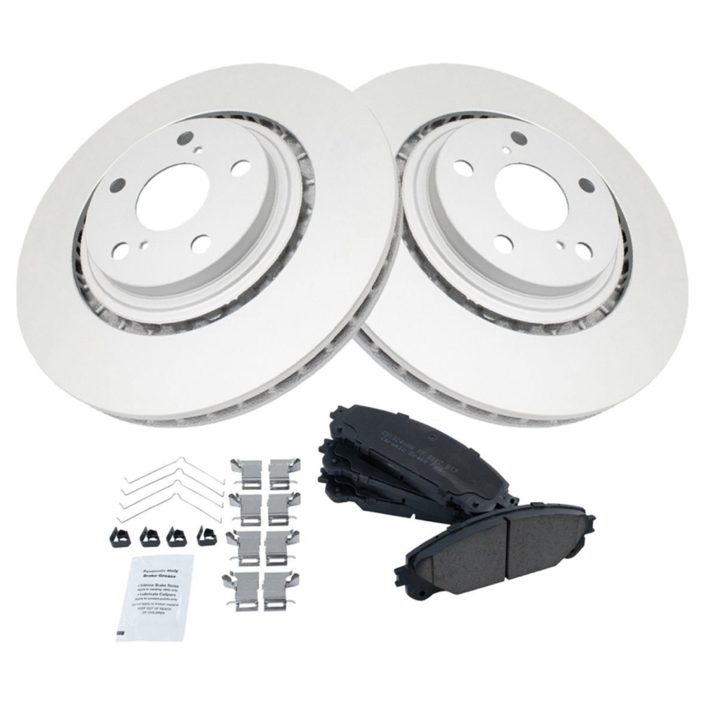 Front Ceramic Brake Pad & Coated Rotor Kit W/s For 2008-2021 Lexus Toyota
