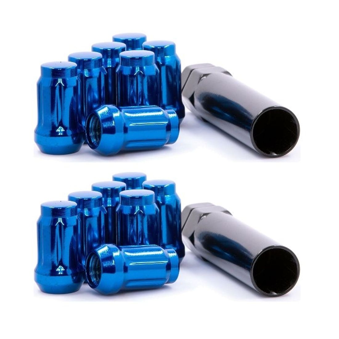 2 Sets Of - Lug Nuts Tuner Spline Drive Acorn 1/2 Blue 1/2-20 Wheel Nut