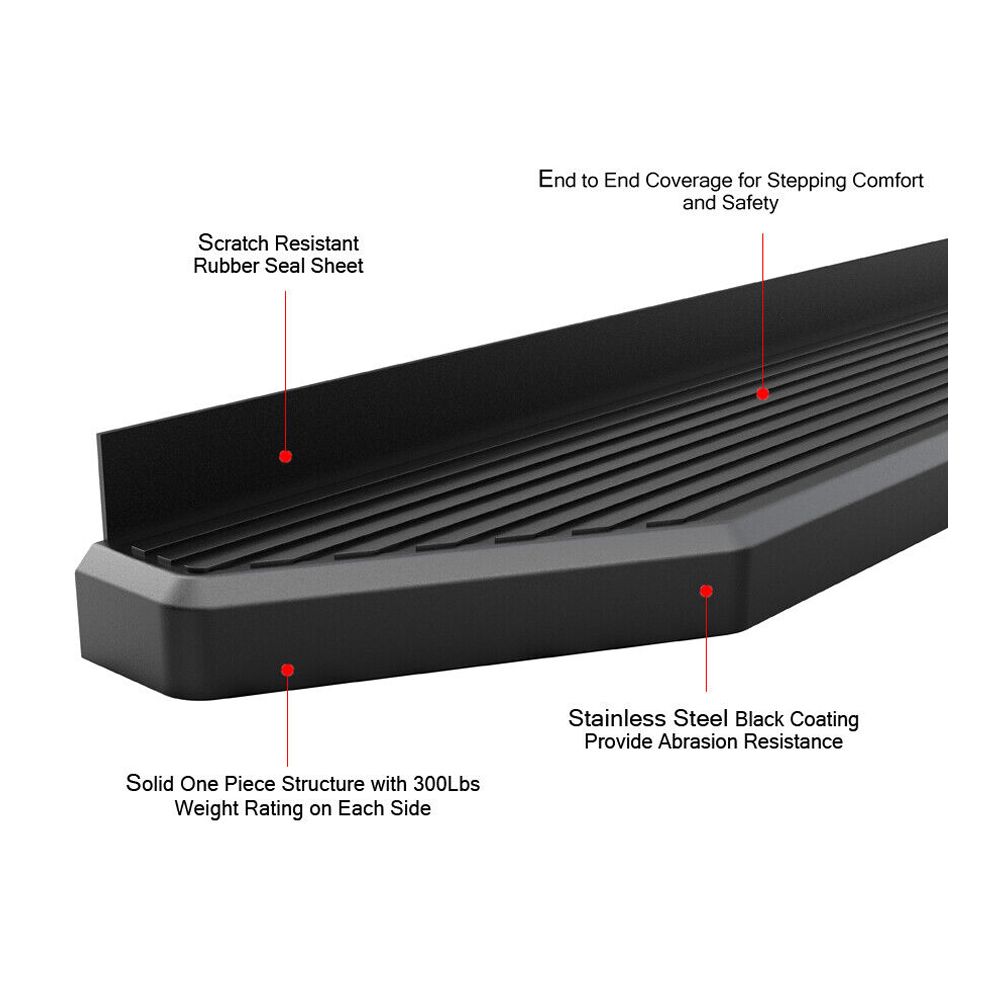 Running Board Black 6 For Dodge 2011-2024 Durango A86478-IB-DR913H 4-Door