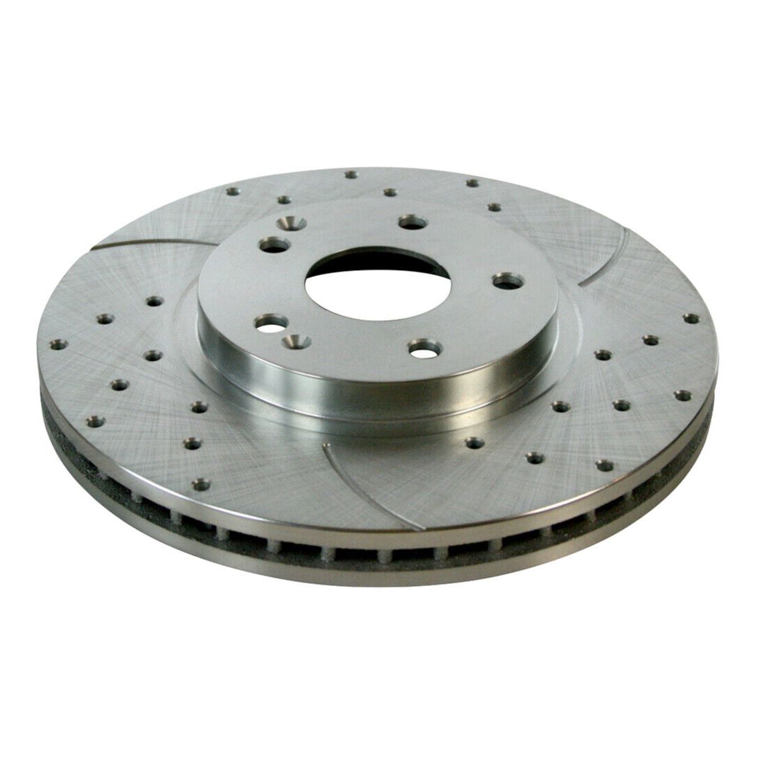 For 99-05 CLK320 Convertible Front Drilled Slotted Brake Rotors Silver Pair 2