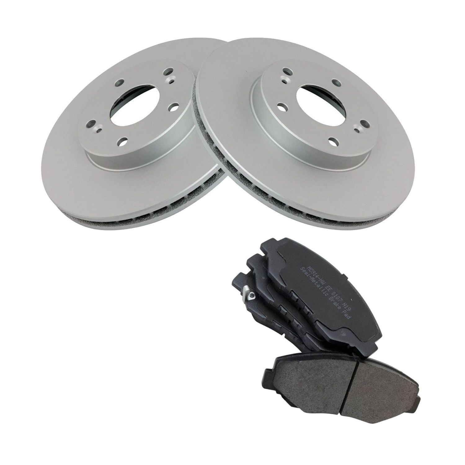 For 2008 Honda Accord LX Coupe Front Metallic Brake Pad & 2 Coated Rotor Kit