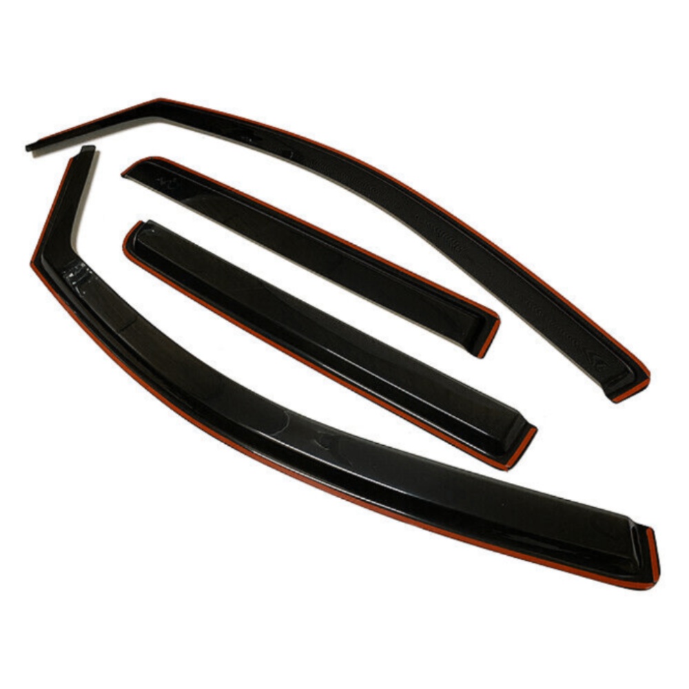 IN-CHANNEL Smoke Window Visor Sun Vent Guard For Nissan 2004-2015 Titan Crew Cab