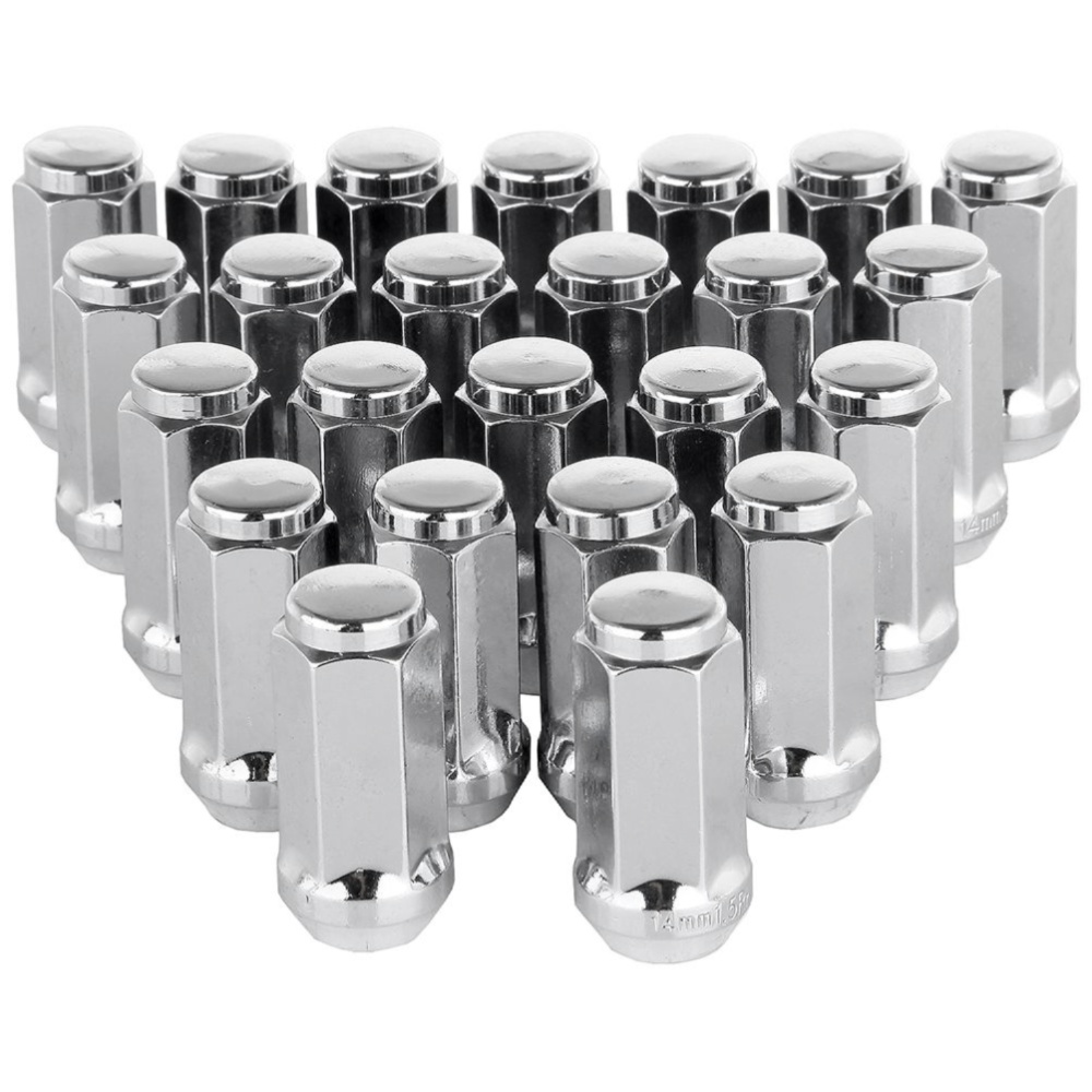 2 Sets Of - Chrome Lug Nuts M14x1.5 For Chevy Silverado 1500 Tahoe GMC Cadillac 1.9"